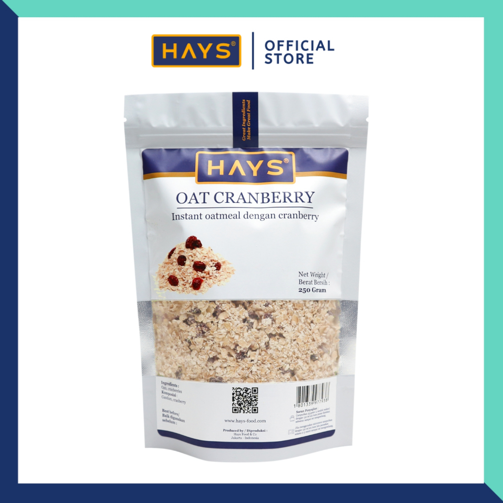 Oatmeal Cranberry 250 GRAM / Oat Cranberry / Instant Oatmeal Dengan Cranberry HAYS