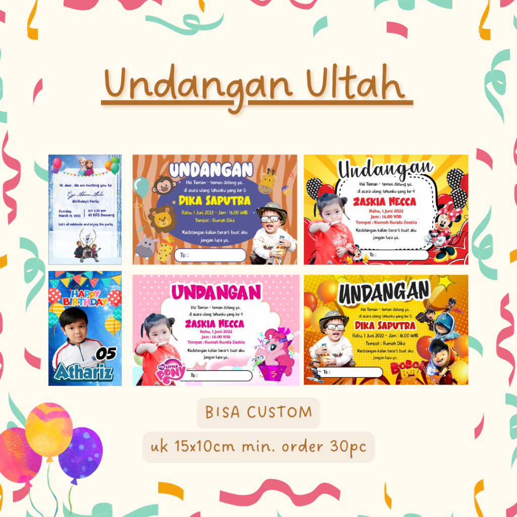 UNDANGAN ULTAH ANAK - UNDANGAN ULTAH CUSTOM