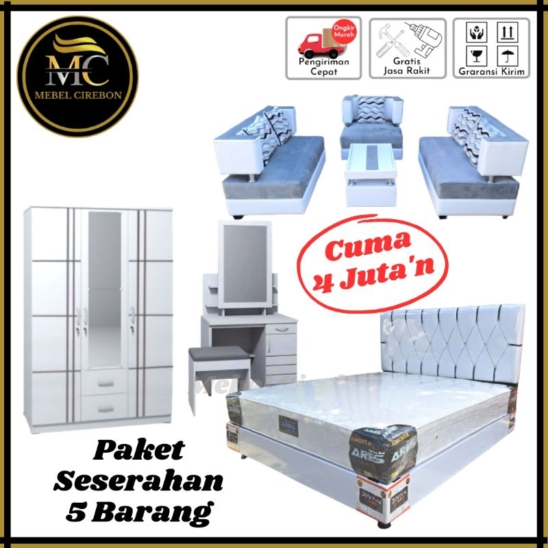 Paket Lamaran Seserahan Kamar Set / Spring bed 160x200 / Lemari Pakaian