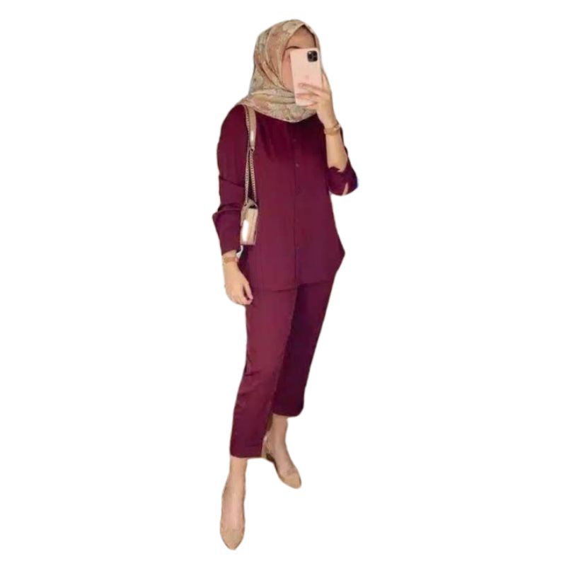 SETELAN KEMEJA WANITA KERJA FORMAL ONE SET ADEM ORI PREMIUM NABILA SALSABILA HIGHT QUALITY POLOS KOREAN STYLE BUSUI KEKINIAN JUMBO LENGAN PANJANG CASUAL ELEGAN GROSIR IMPORT PREMIUM