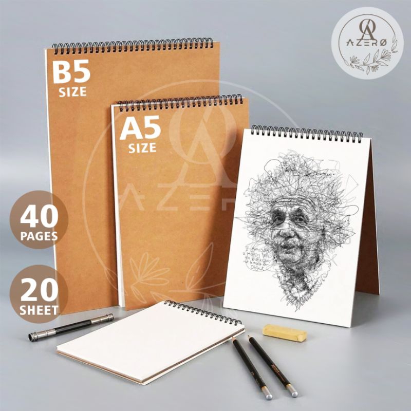 

Watercolour Sketch Book A5 A6 B5 / Buku Gambar Tebal 250 gsm / Buku Sketsa Spiral / Drawing Book / Kertas Watercolor