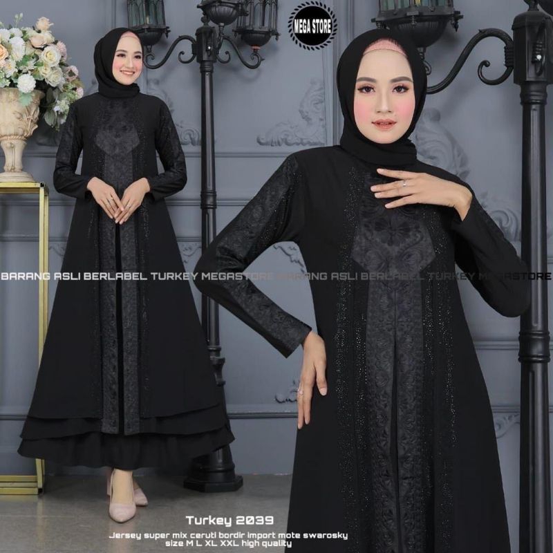 Gamis Abaya Turkey 2039 Mega Store Longdress Busana Muslimah