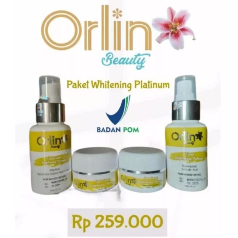 orlin beauty skincare paket whitening platinum flek platinum acne platinum acne hemat