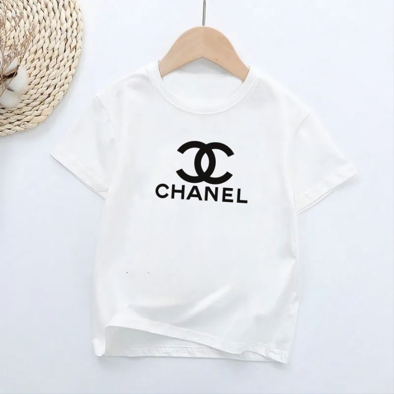 Kaos Anak Channel Baju Anak Lengan Pendek Pakaian Atasan Anak Perempuan 2-16Th Cod