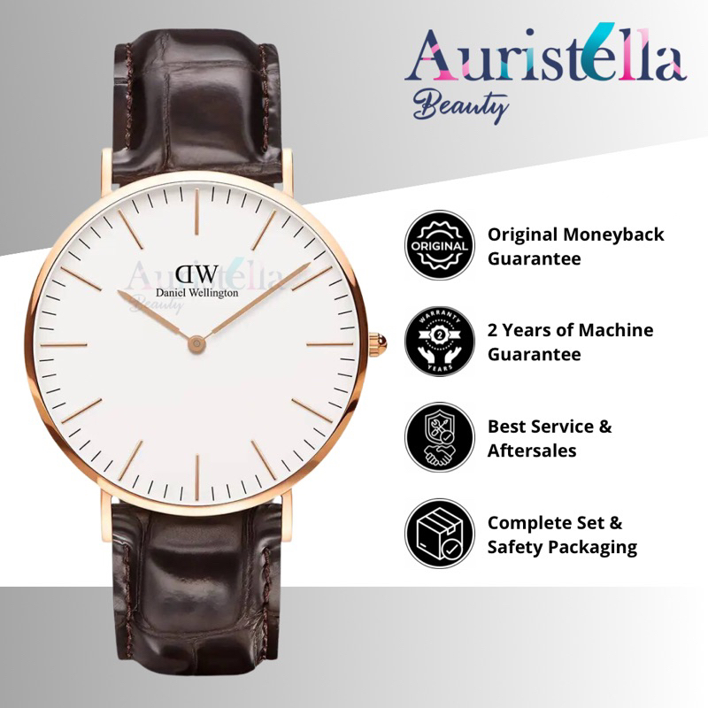 JAM TANGAN DANIEL WELLINGTON CLASSIC YORK WHITE ROSE GOLD 40MM DW ORIGINAL