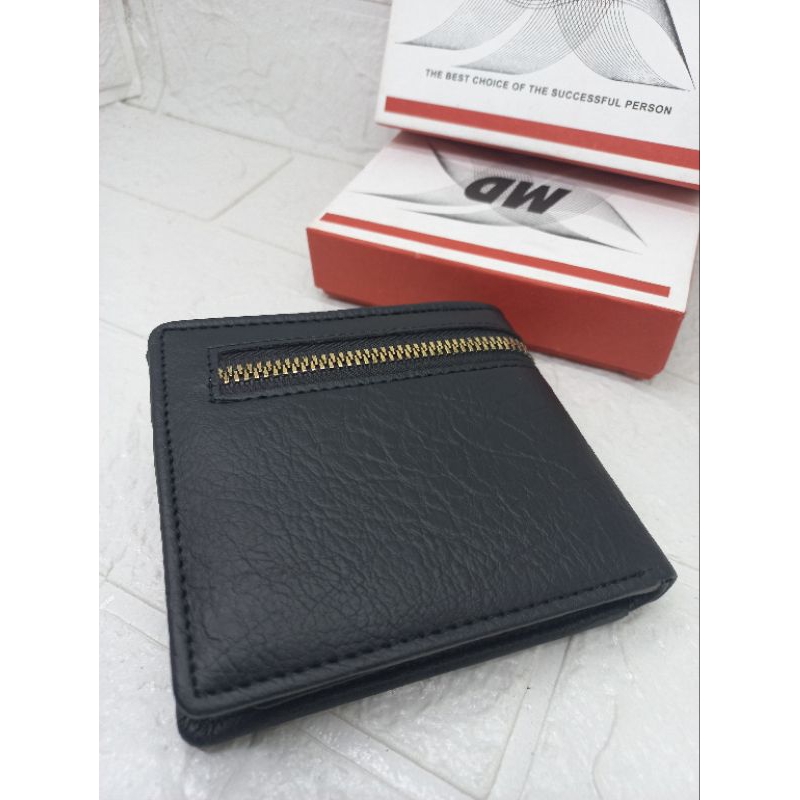 Dompet Lipat Resleting pinggir Dompet Semi Kulit Yang Berkualitas Premium Free Box