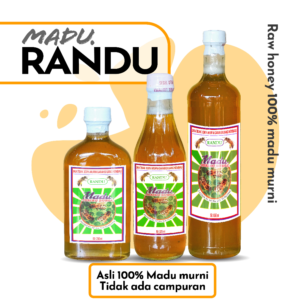 

Madu Randu grade B - Madu Seribu Bunga Madu Asli 100% Raw Honey