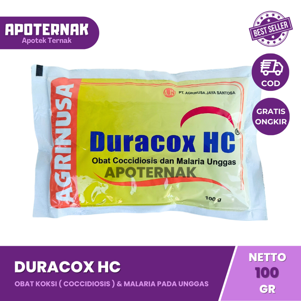 DURACOX HC 100 gr | Obat Koksi &amp; Malaria Pada Unggas Ayam Bebek Burung