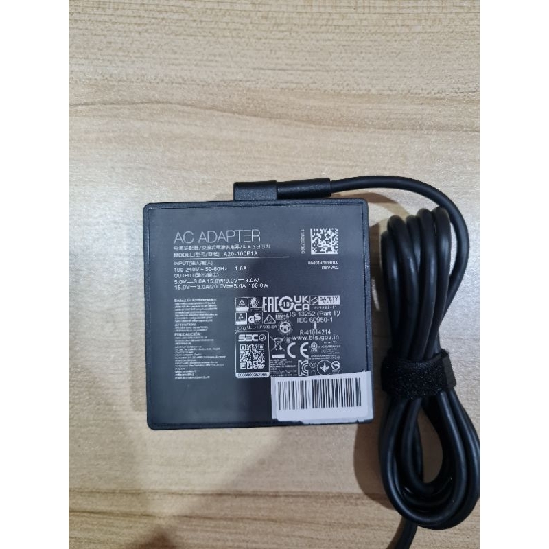 ADAPTOR CHARGER LAPTOP ASUS ROG FLOW Z13 GZ301 GZ301ZA GZ301ZC GZ301ZE A20-100P1A 0A001-01090100 20V 5A 100W ORIGINAL