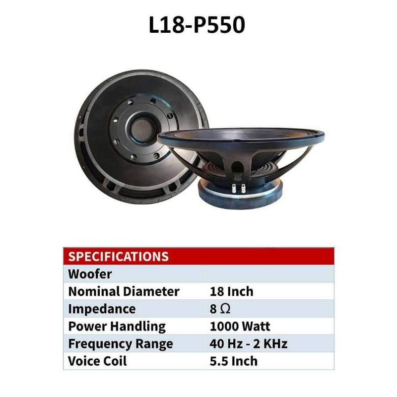 komponen speaker Badak Wisdom 18P550 Original