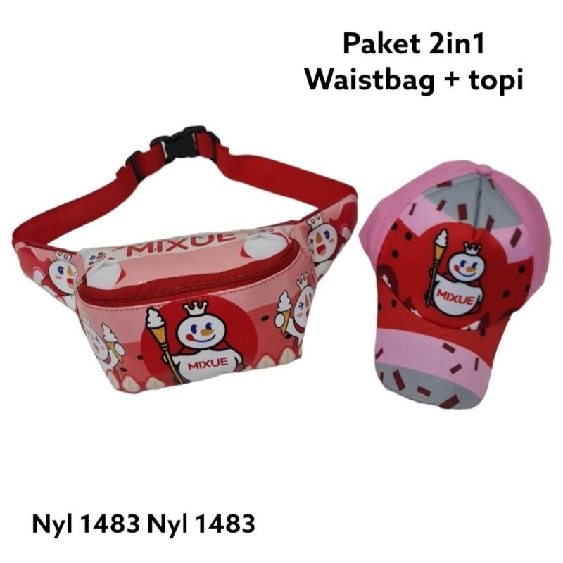 BANYAK BONUSNYA Tas Ransel Mixue 4in1 Tas Maskot Mixue+Tumbler+Topi