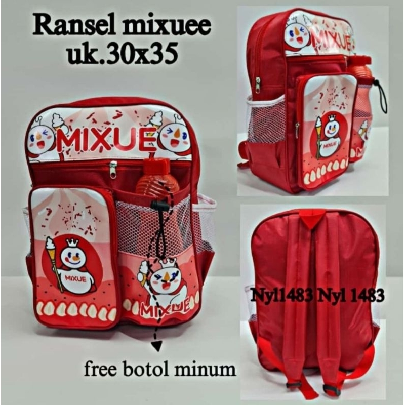 BANYAK BONUSNYA Tas Ransel Mixue 4in1 Tas Maskot Mixue+Tumbler+Topi