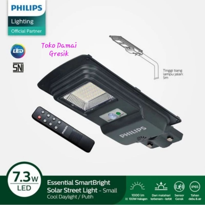 Philips Street light solar panel BRC010 LED10/765 7W. Lampu jalan tenaga matahari