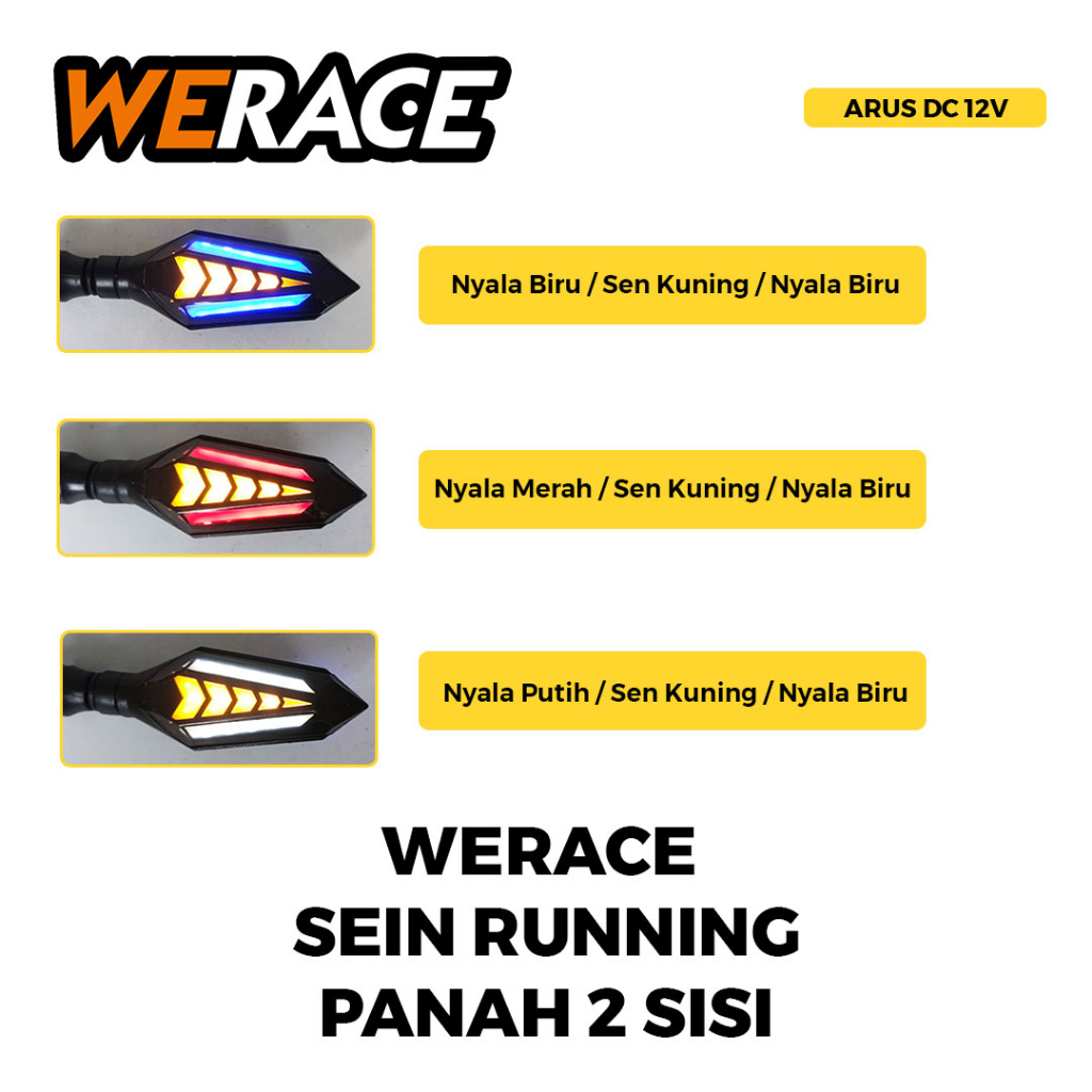 [WERACE] LED SEN RUNNING PANAH 2 SISI HARGA 1 SET (SEPASANG)