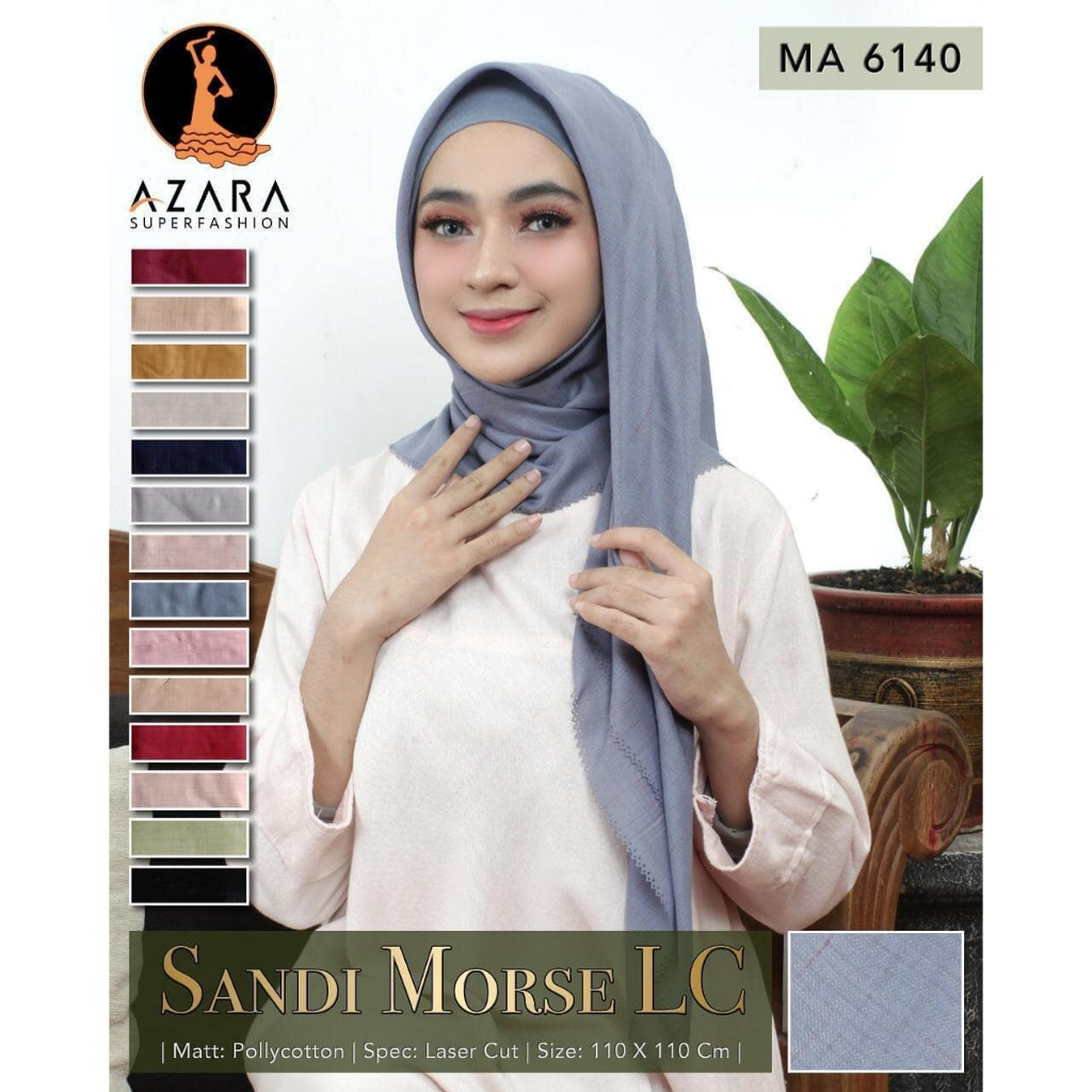 Voal Waffle Sandi Morse LC Ori Azara Hijab Segiempat Voal