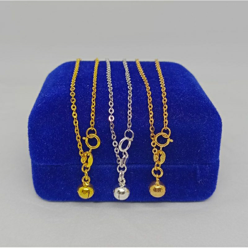 gelang kaki rantai nori vensy+1bel/perak asli silver 925 lapis emas/perhiasan fashion wanita terbaru