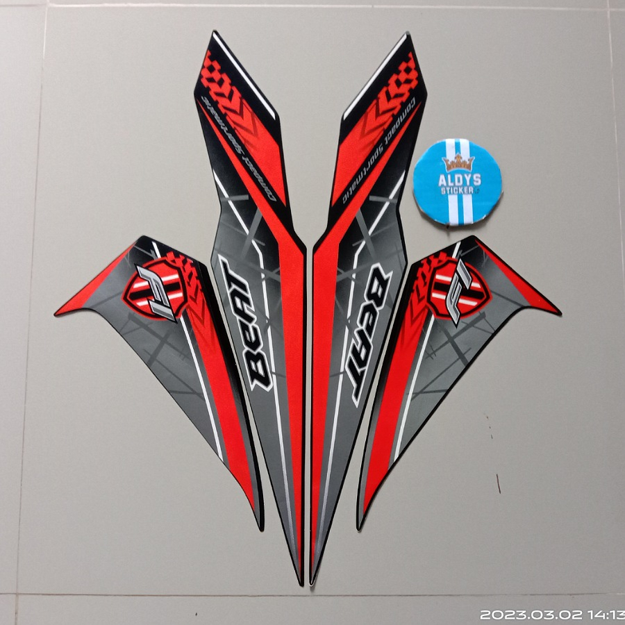 sticker striping motor honda beat fi 2016/2017 hitam orange