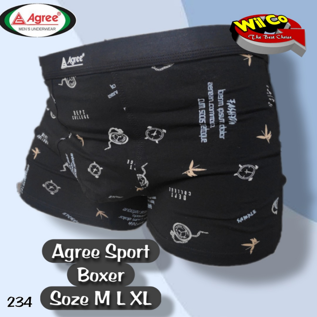 K234T - [Harga Per 3 Potong] CELANA DALAM PRIA CD [BOXER] PRIA PAKAIAN DALAM AGREE SIZE M - XL