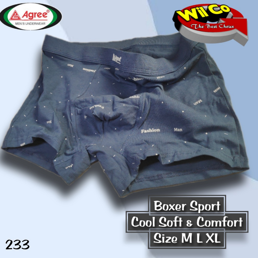 K233T - (DIJUAL PER 1 BOX ISI 3 Pcs) CELANA DALAM PRIA CD [BOXER] PRIA PAKAIAN DALAM PRIA AGREE SIZE M - XL