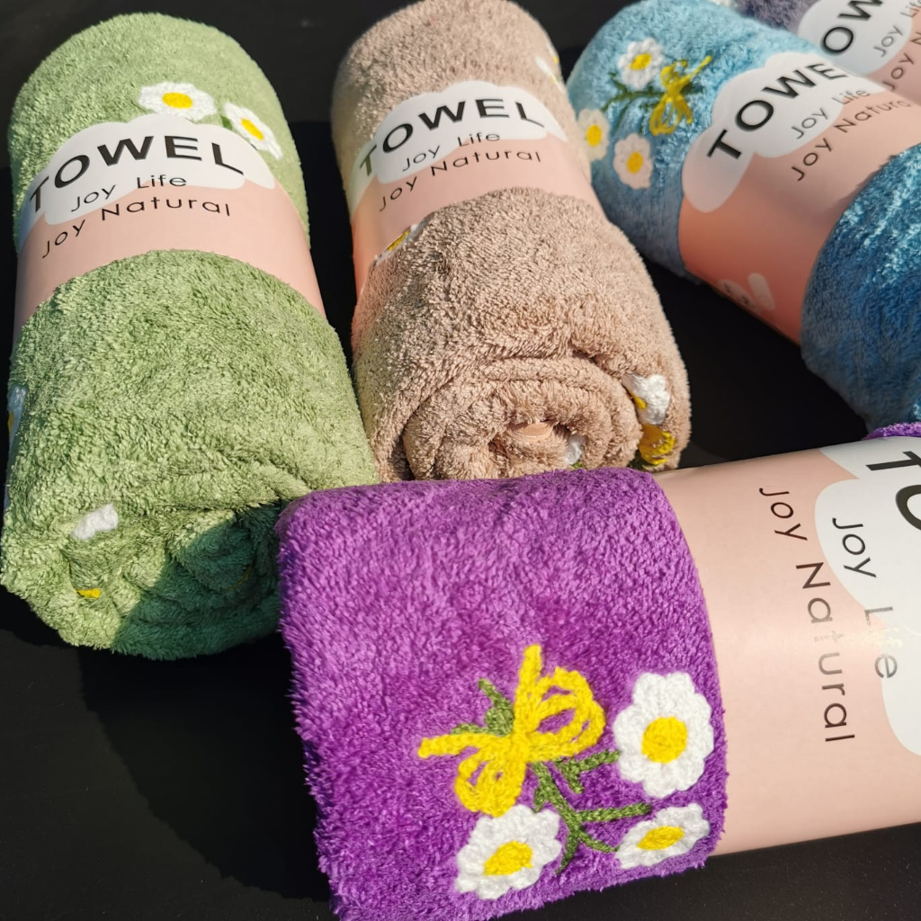 KUP -COD MURAH COD HANDUK DEWASA BORDIR BUNGA DEASY UK 70 X 140 CM HALUS DAN LEMBUT