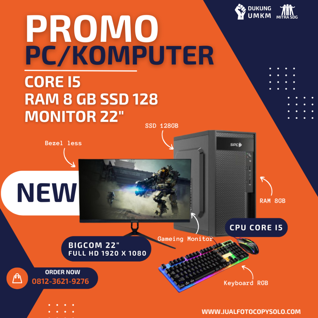 KOMPUTER / PC LENGKAP / CPU ONLY/ MONITOR/ KANTOR DAN ADMIN CORE I5