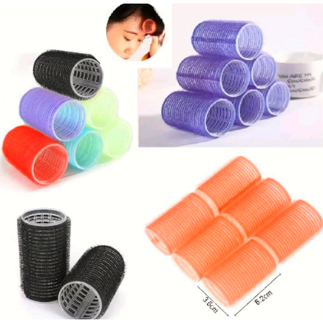 DHIO - Roll Rambut OTOMATIS / Roll Poni Isi 6 PCS / Roll Rambut Tempel