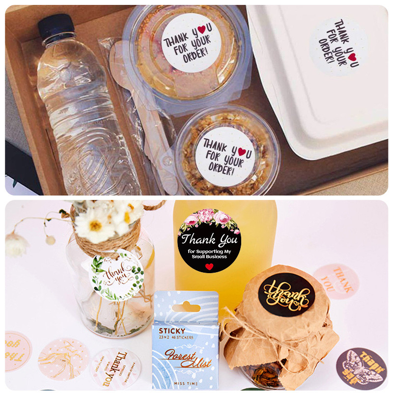 1 ROLL [ISI 500PCS] Sticker Label Thank You 2.5 CM Stiker Dekorasi Segel Kemasan Makanan Tulisan Thankyou Ty For Your Order I Stiker Karakter Packing Kue Pretty Things Inside Terimakasih Terima Kasih