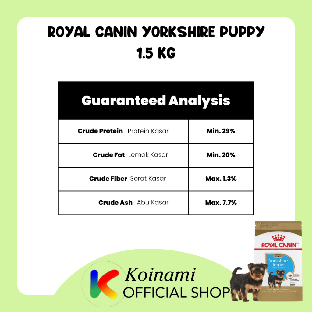 ROYAL CANIN YORKSHIRE PUPPY 1.5 KG / dog food / makanan anjing