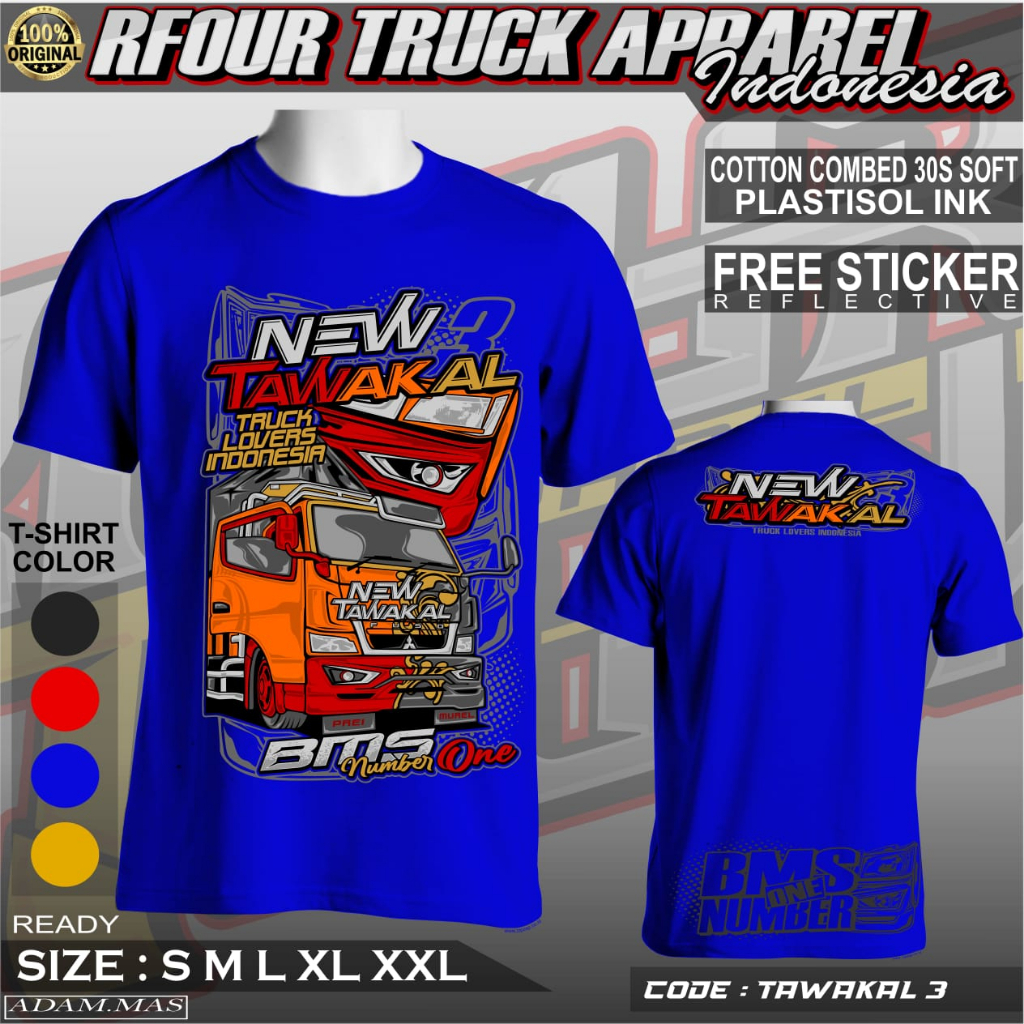 PROMO/OBRAL KILAT/BAJU KAOS TRUCK NEW TAWAKAL 3 BMS NUMBER ONE KAOS NEW TAWAKAL ORIGINAL KAOS TRUCK MANIA KAOS TRUK