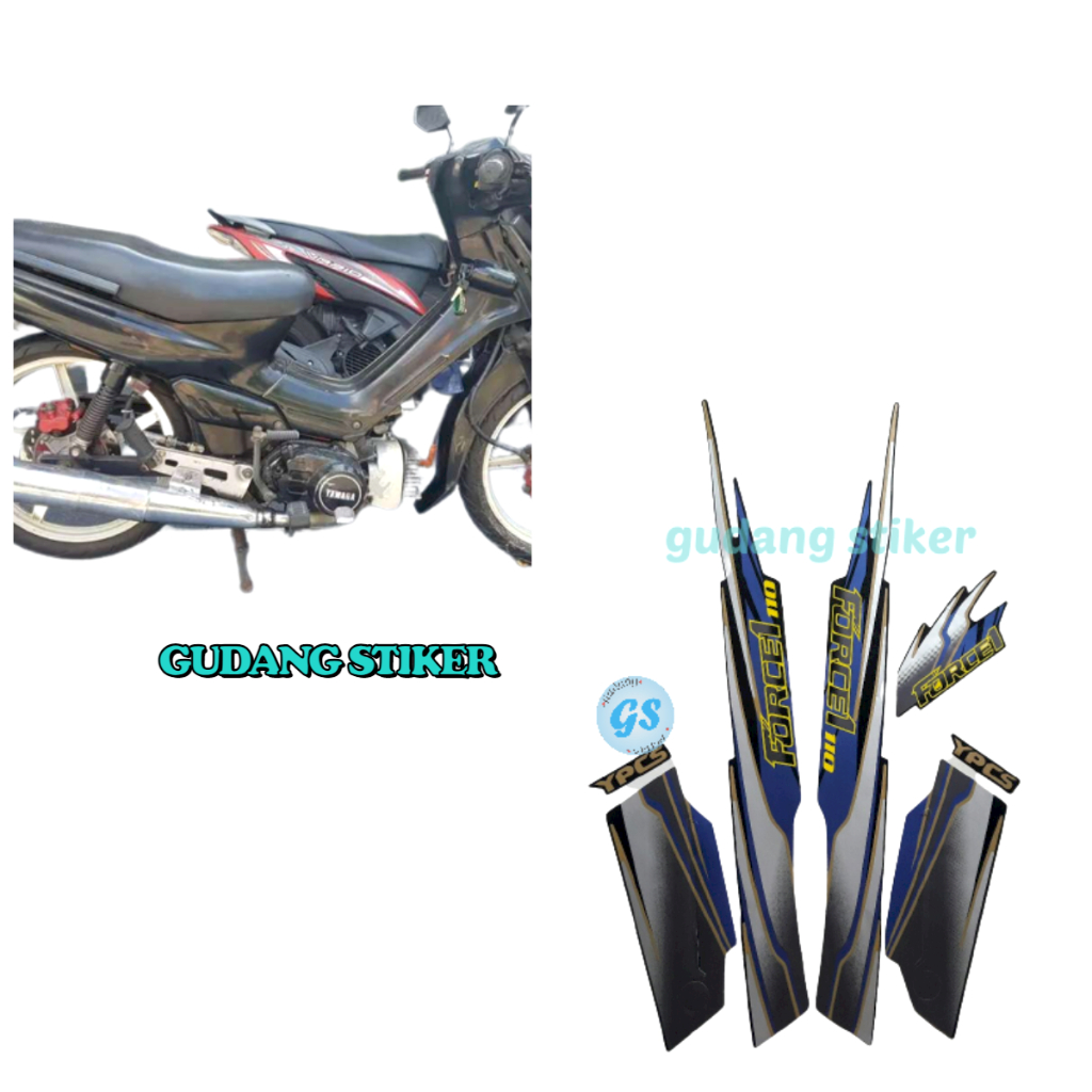 Stiker Striping Lis Motor Yamaha FORCE 1 1995 Abu