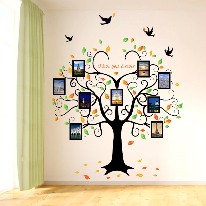 WALLSTICKER WALLSTIKER STIKER SETIKER DINDING POHON FOTO PHOTO FRAME AB WALSTICKER WALLSTIKER DEKORASI RUMAH RUANG TAMU KELUARGA KEKINIAN POHON DAUN DEKOR DECOR HIASAN DINDING MINIMALIS MINIMALIST TEMPELAN TEMBOK PINTU JENDELA KACA @banyak