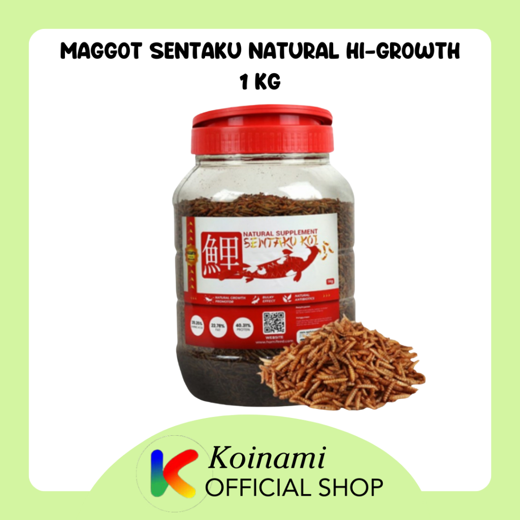 MAGGOT SENTAKU NATURAL HI-GROWTH SUPPLEMENT 1kg / pakan campuran mix ikan koi / solaris / fish food / tsuyoy