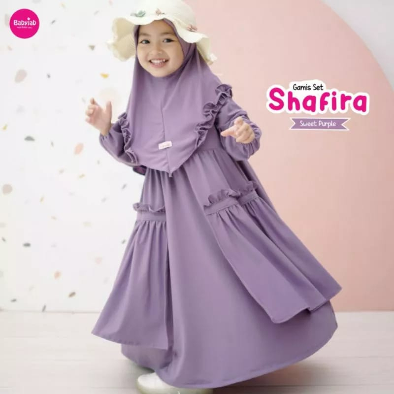 Zalika Syari Baju Muslim Anak Perempuan/ Gamis Syari Anak Usia 2-7 Tahun/ Gamis Anak Tanggung Shafira