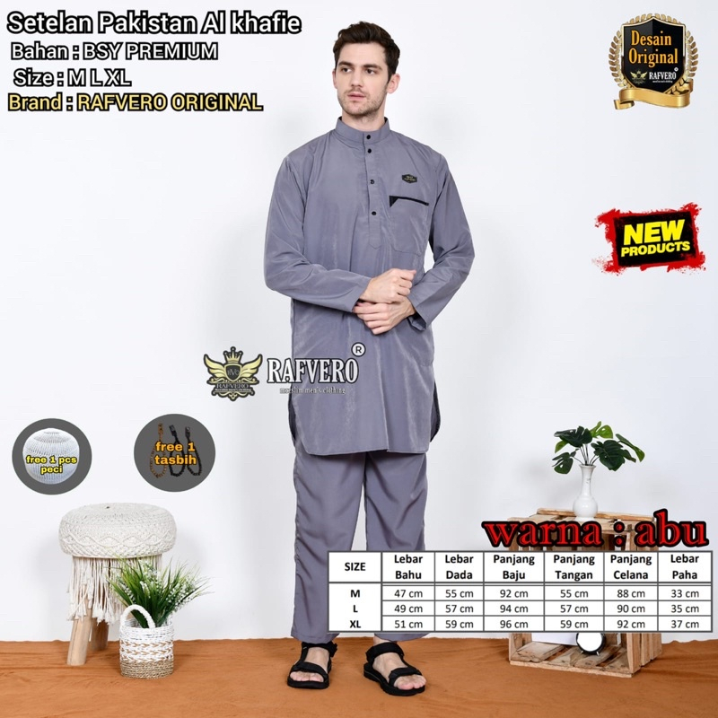 DSTORE -  Setelan Kurta Pakistan Pria Muslim Dewasa - Qurta Pakistan Setelan - Baju Koko model polos - koko dewasa