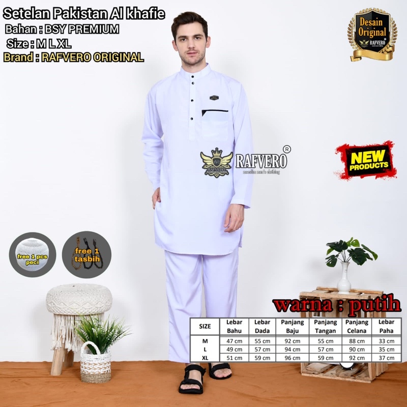 DSTORE -  Setelan Kurta Pakistan Pria Muslim Dewasa - Qurta Pakistan Setelan - Baju Koko model polos - koko dewasa