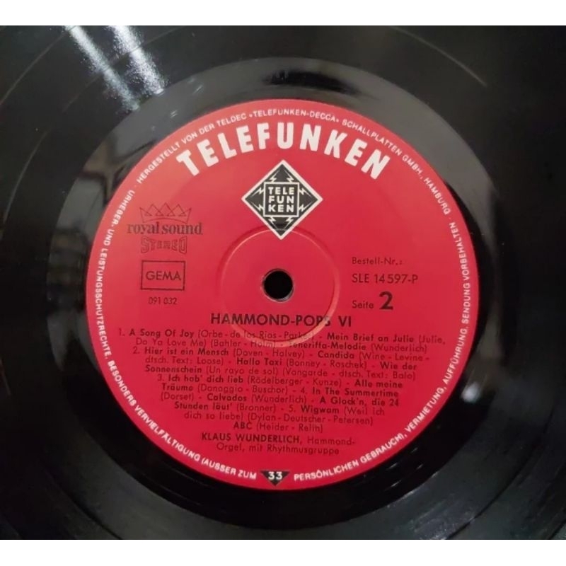 Vinyl Piringan Hitam 12 inch Hammond-Pops VI