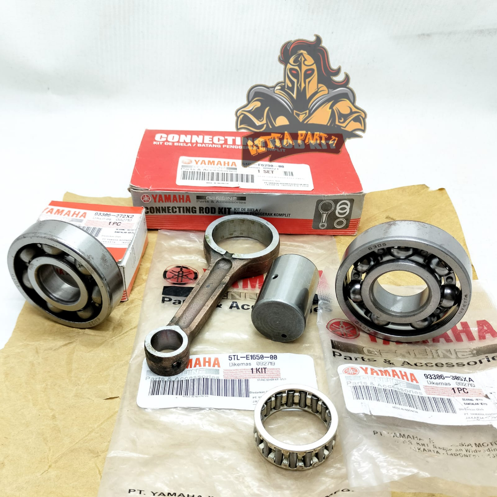 ORIGINAL STANG SEHER SET PLUS BEARING KIRI KANAN 63/22 6305 ASLI ORIGINAL YAMAHA 5TL KUALITAS ASLI ORIGINAL YAMAHA YGP PRESISI TINGGGAL PASANG DAN DIJAMIN AWET MIO LAMA MIO KARBU MIO SPORTY MIO SMILE FINO MIO SOUL NOUVO SETANG PISTON KELAHAR KRUK AS