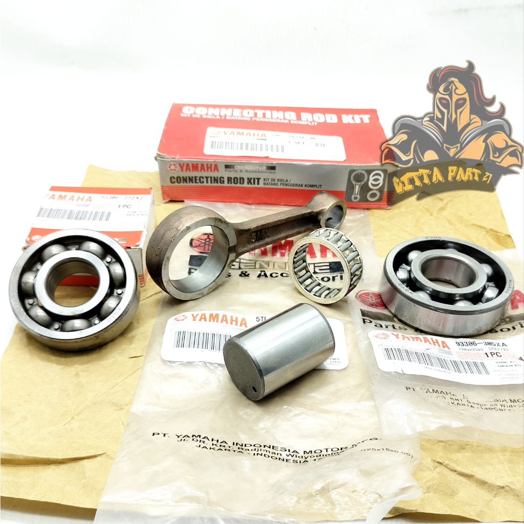 ORIGINAL STANG SEHER SET PLUS BEARING KIRI KANAN 63/22 6305 ASLI ORIGINAL YAMAHA 5TL KUALITAS ASLI ORIGINAL YAMAHA YGP PRESISI TINGGGAL PASANG DAN DIJAMIN AWET MIO LAMA MIO KARBU MIO SPORTY MIO SMILE FINO MIO SOUL NOUVO SETANG PISTON KELAHAR KRUK AS