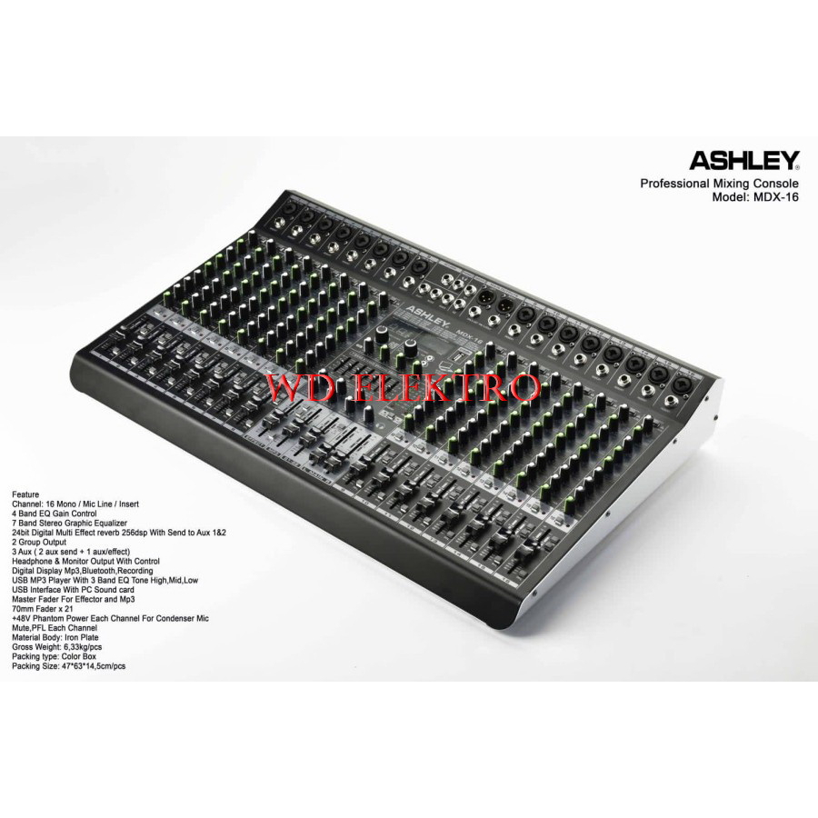 mixer audio ashley mdx16 mdx 16 (16channel) original