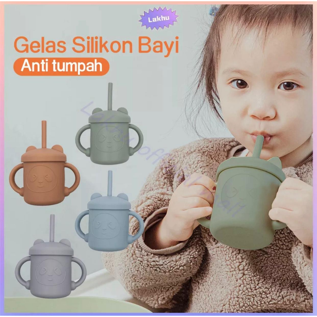 ⭐️ Jendela Kosmetik ⭐️ Treehub Gelas Minum Bayi Plus Sedotan Gelas Silicone With Straw Gelas Silikon Bayi Anti tumpah Training Cup Bayi BPA Free Gelas + Sedotan Silikon Anak / Gelas Minum Anak / Gelas Minum Bayi Dengan Sedotan