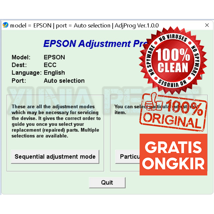 Resetter Epson L3110 Resetter Epson L1110 Resetter Epson L3150 Resetter Epson L5190 ALL PC