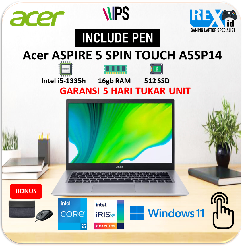 ACER SWIFT GO SFG14 (Ryzen 5 7530u 16gb 512ssd Vega W11+OHS 14.0inch FHD)