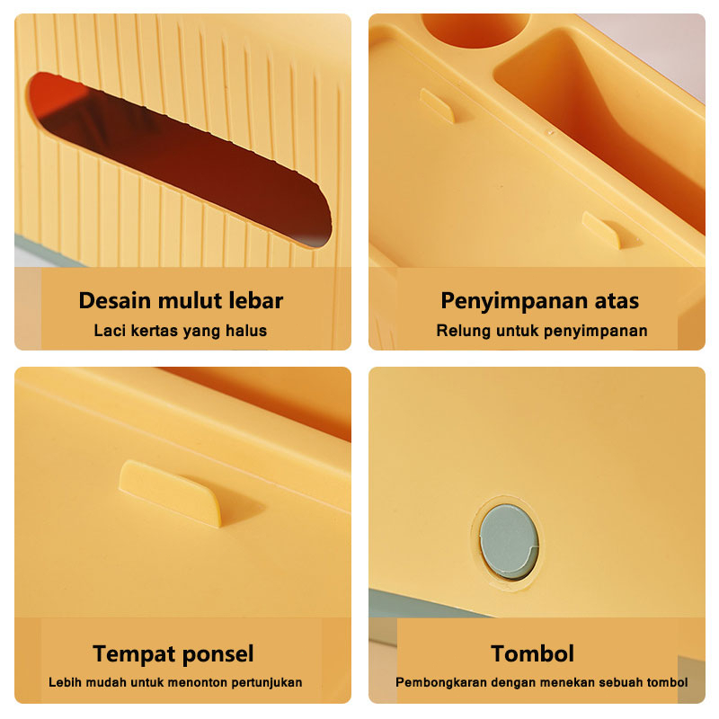 Kotak Tisu Serbaguna Multifungsi Kotak Penyimpanan  Make Up Organizer Meja