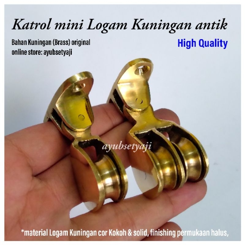 Katrol Kuningan Katrol Single Double Pulley Kerekan Alur Tunggal / Katrol Tunggal Katrol Ganda Mini 