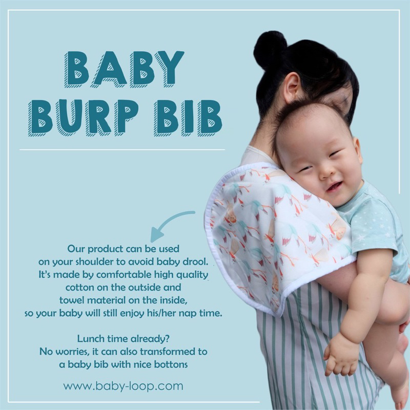 Babyloop Burpy Bib Baby Loop Bib Slabber Celemek Bayi