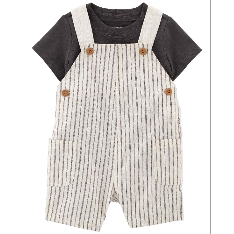 carters overall anak nb-24 month plaid/overall baby kotak kotak/setelan overall anak