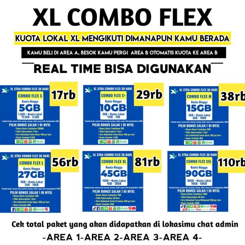 XL COMBO FLEX PAKET DATA XL FLEX MURAH