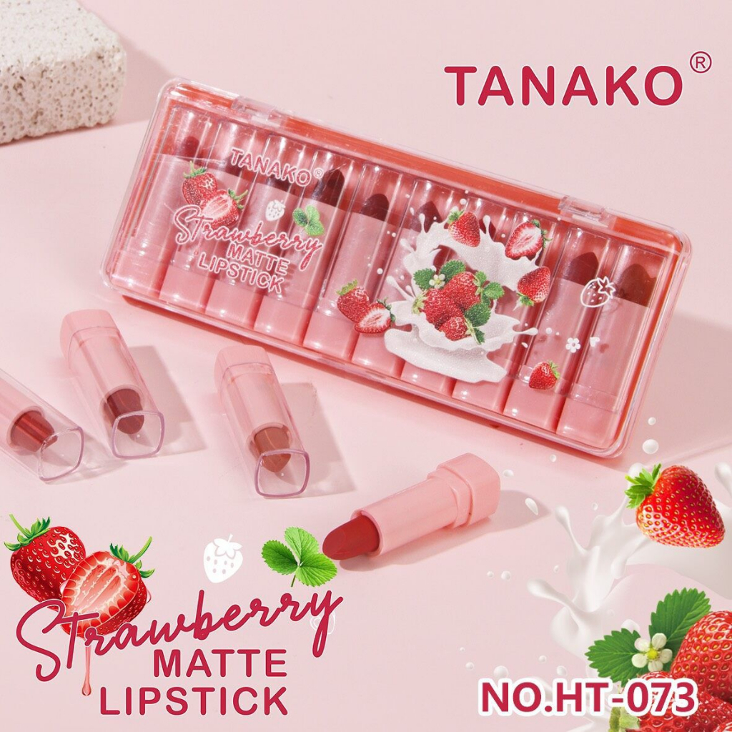 TANAKO LIPSTIK SET Tanako Strawberry isi 10pcs Lip Matte