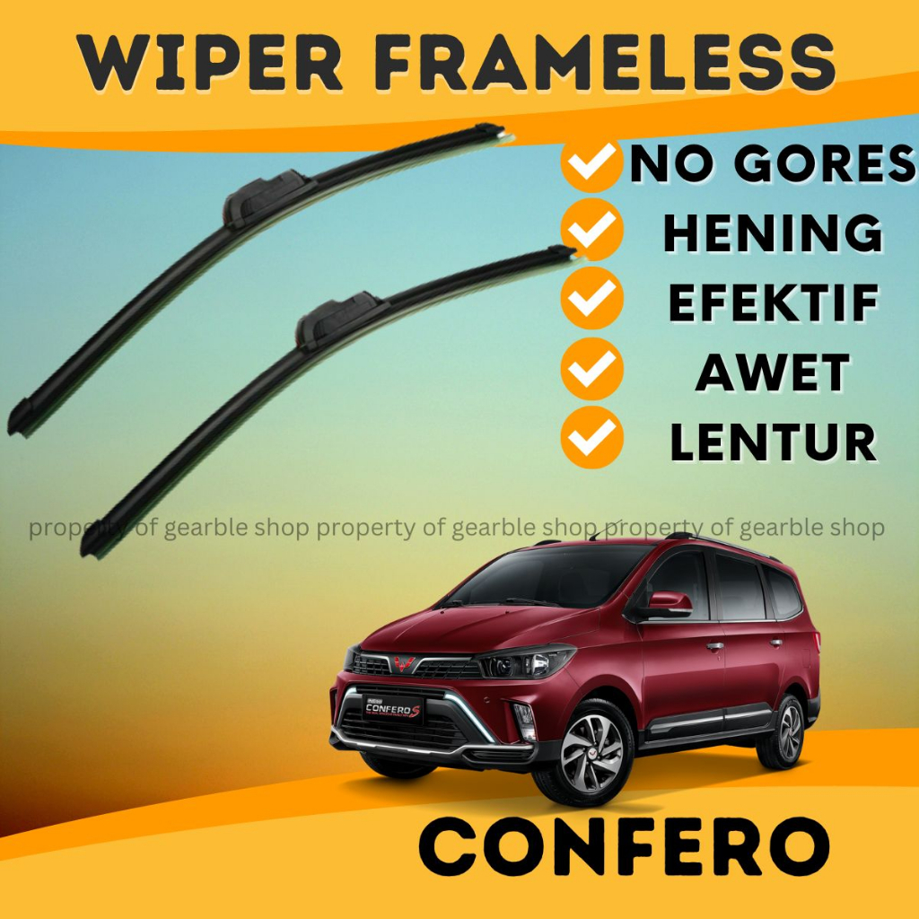 Wiper Kaca Depan Confero Wifer Mobil Confero Model Pisang Bahan Karet Sepasang 1 Set 2 Pcs