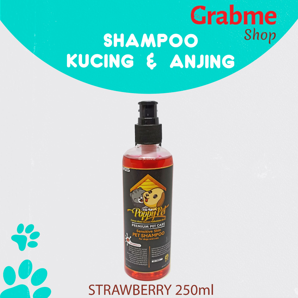 Shampoo Kucing &amp; Anjing POPPY PET Wangi Premium Pet care 250ml